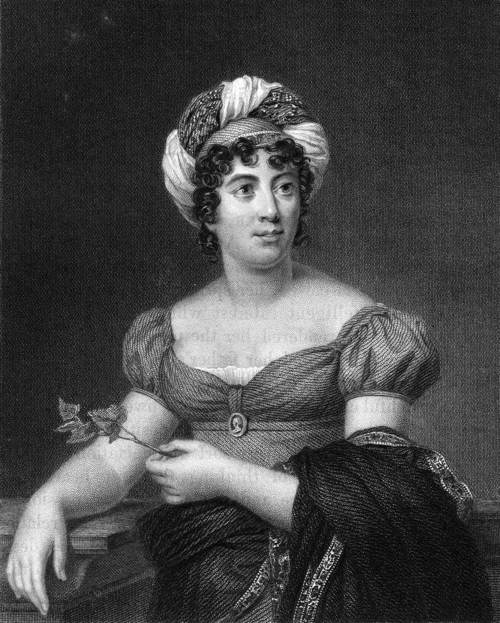 Germaine de Stael, fransk författare, romanförfattare och politisk propagandist, 1836. av E. Scriven