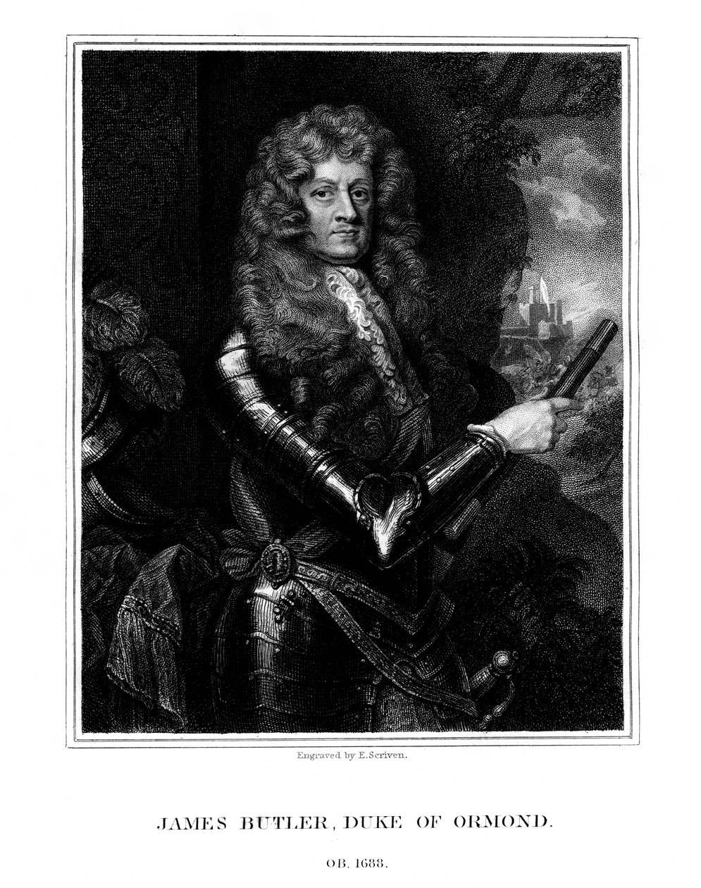 James Butler, 1:e hertig av Ormonde, anglo-irländsk statsman och soldat, 1824. av E. Scriven