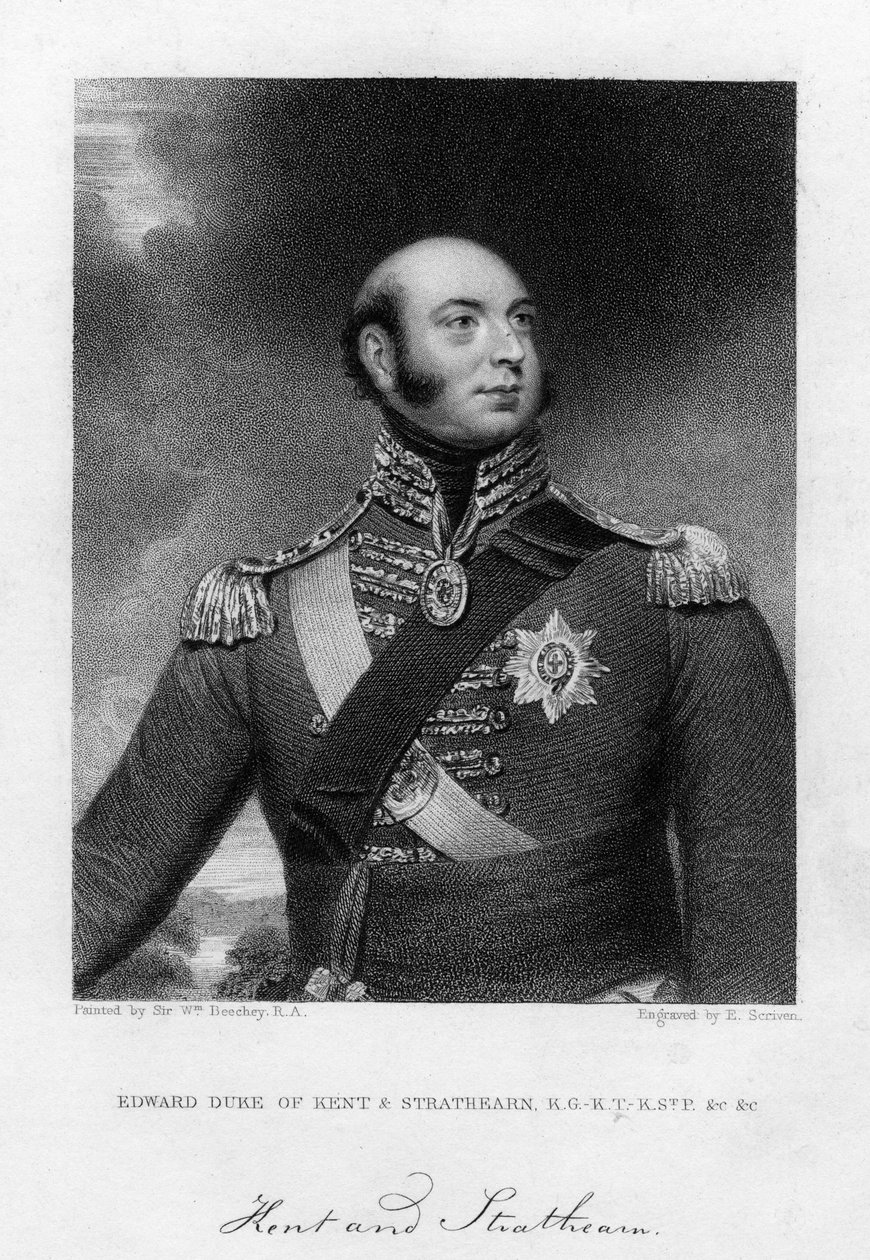Prins Edward Augustus 1767-1820, hertig av Kent och Strathearn, 1800-talet. av E. Scriven