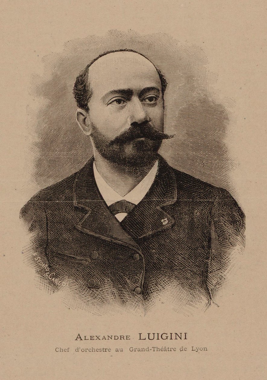 Porträtt av kompositören Alexandre Luigini 1850-1906, 1887. av E. Sédard