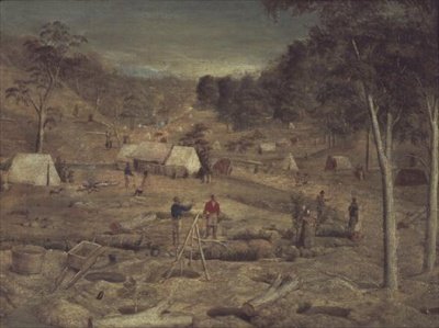 Gruvläger i Bathurst, ca 1851 av E. Tulloch
