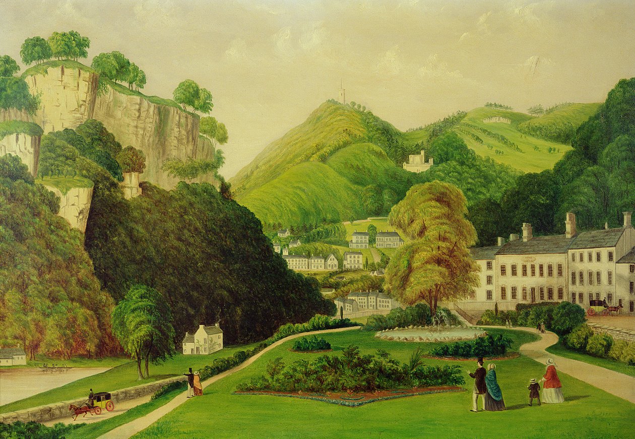 Matlock Bath från Bath Hotels område, 1895 av E. Wray