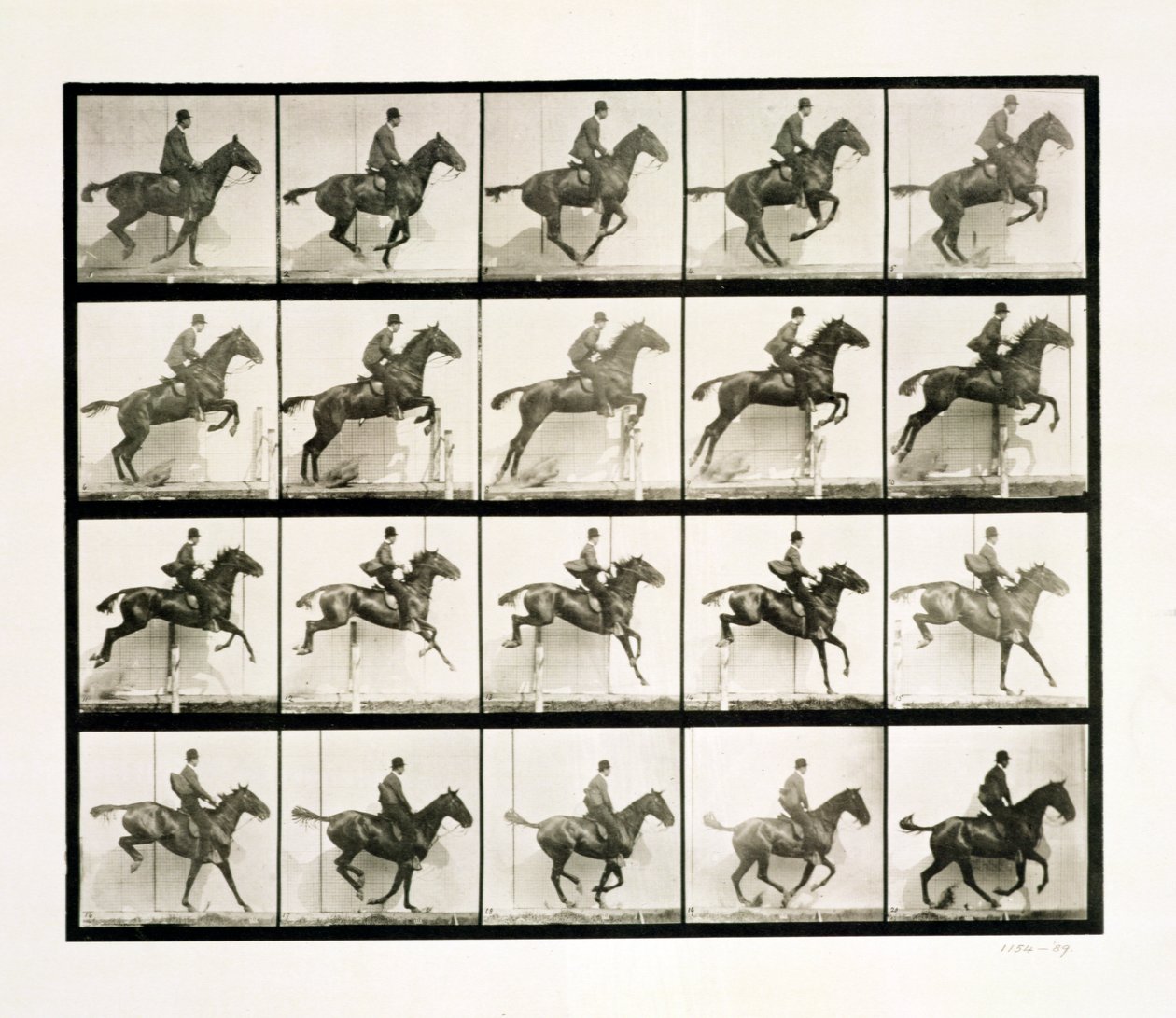 Man och häst hoppar ett staket, 1887 av Eadweard Muybridge