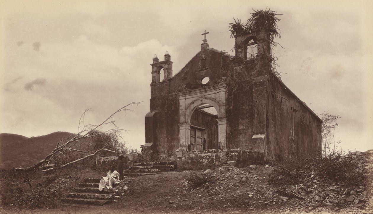 Ruinerna av kyrkan San Miguel, Panama, 1877. av Eadweard Muybridge