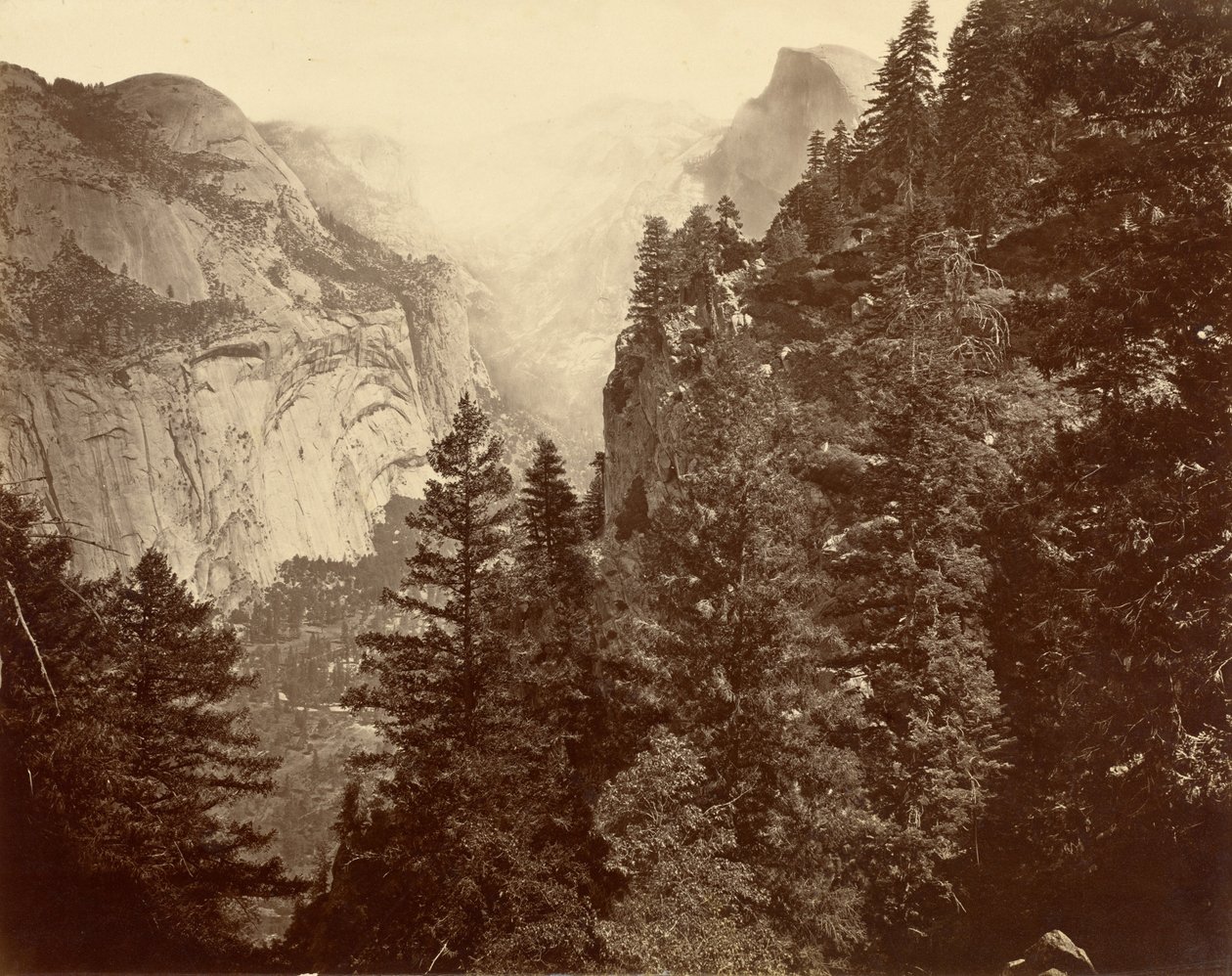 Tenaya Canyon från Union Point, Valley of the Yosemite, 1872. av Eadweard Muybridge