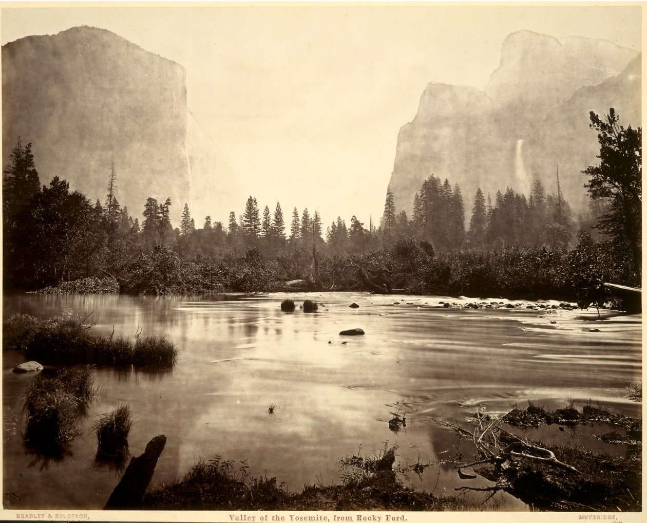 Valley of the Yosemite, från Rocky Ford, 1872. av Eadweard Muybridge