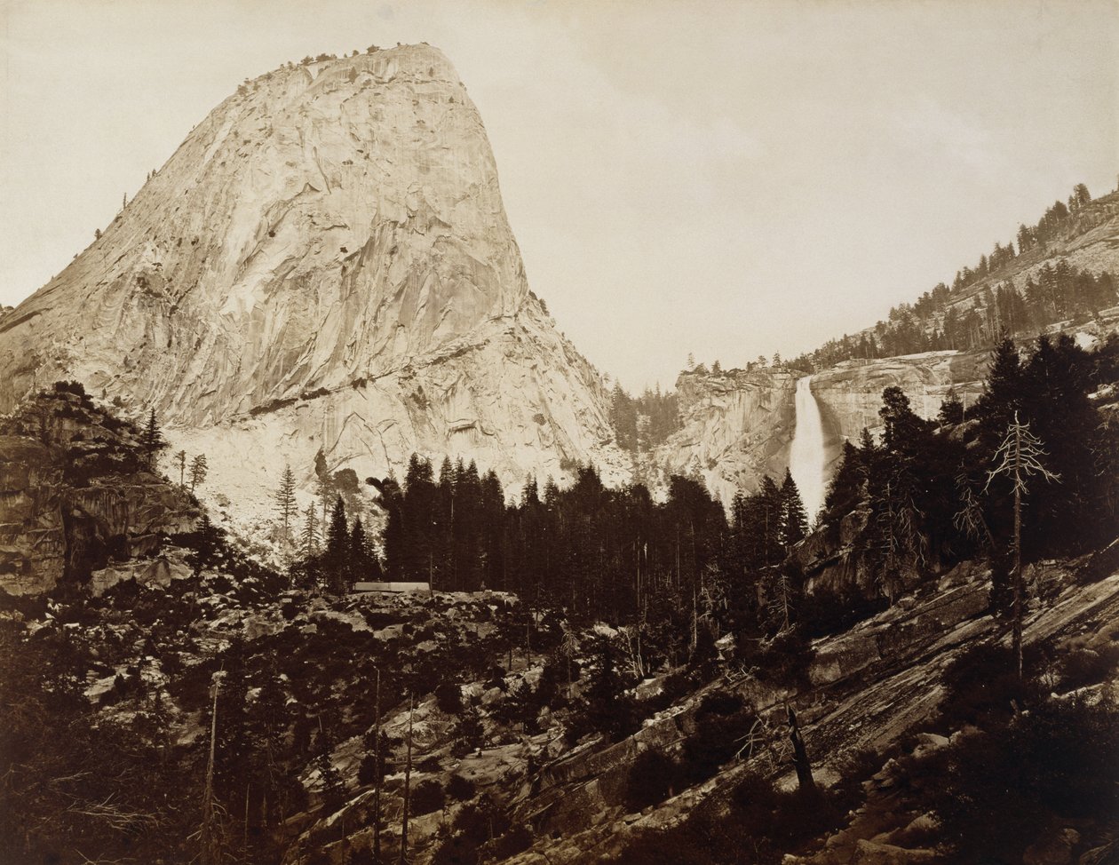 Cap of the Liberty, Valley of Yosemite, 1872 (albumin silvertryck) av Eadweard Muybridge