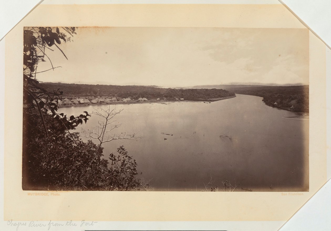 Chagresfloden från fortet, Panama av Eadweard Muybridge