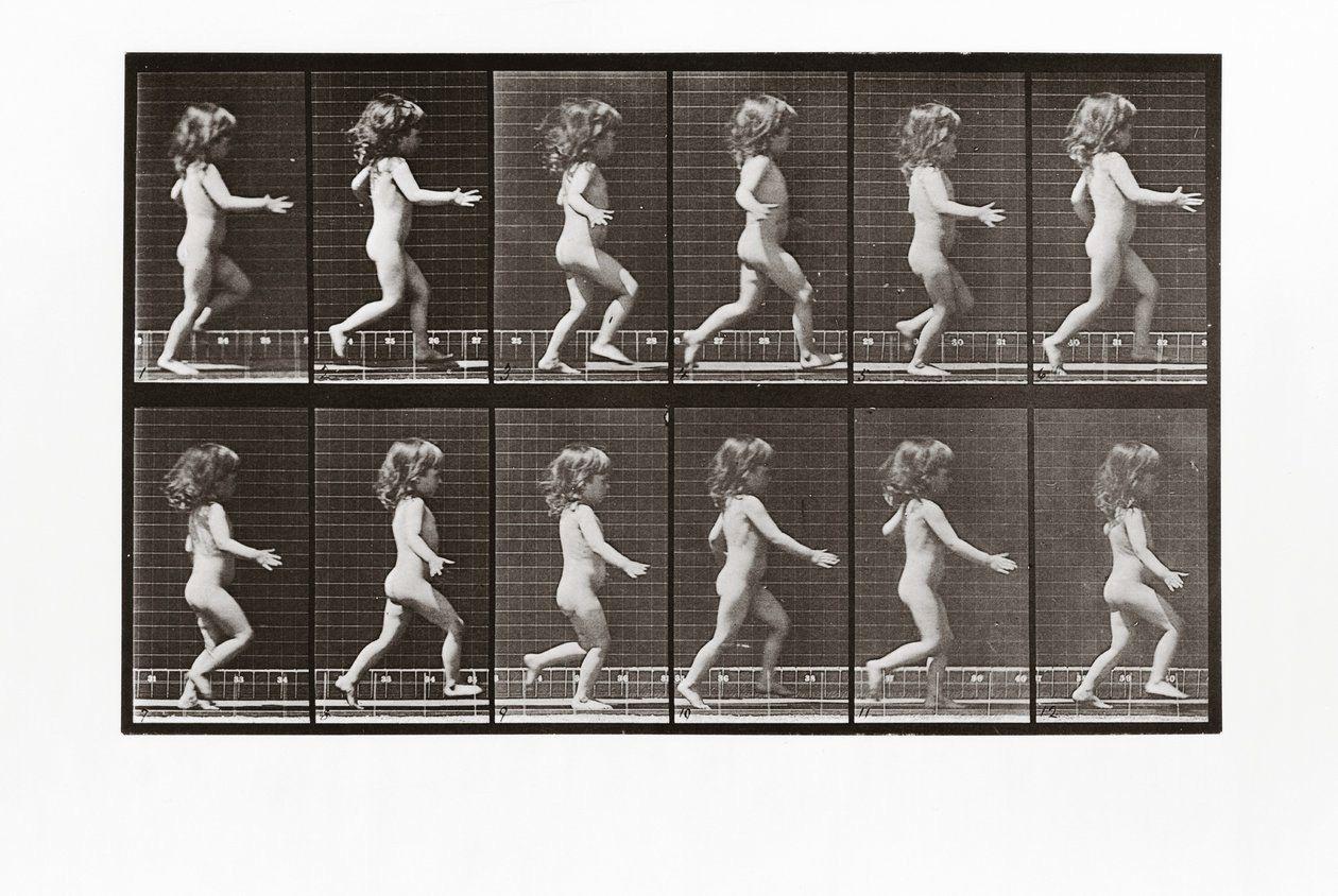 Barn som springer, skylt 469 från Animal Locomotion, 1887 av Eadweard Muybridge