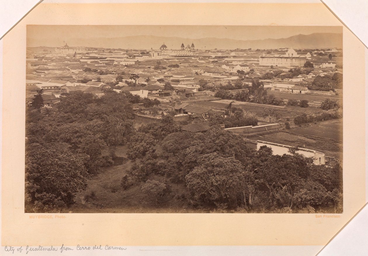 Guatemala City från Cerro del Carmen, Guatemala av Eadweard Muybridge