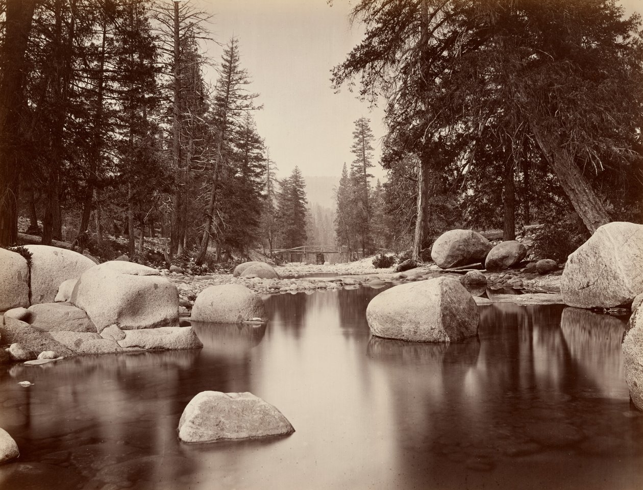 Clark  Moore, Merced River, Yosemite av Eadweard Muybridge