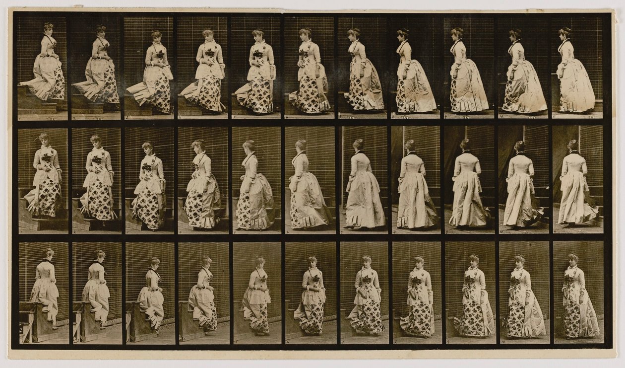 Nedför trappor och vändning, från boken Animal Locomotion av Eadweard Muybridge
