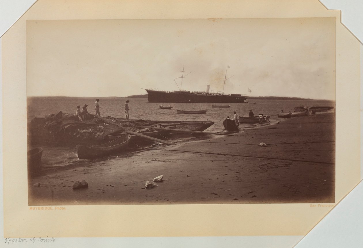 Hamnen i Corinto, Nicaragua av Eadweard Muybridge