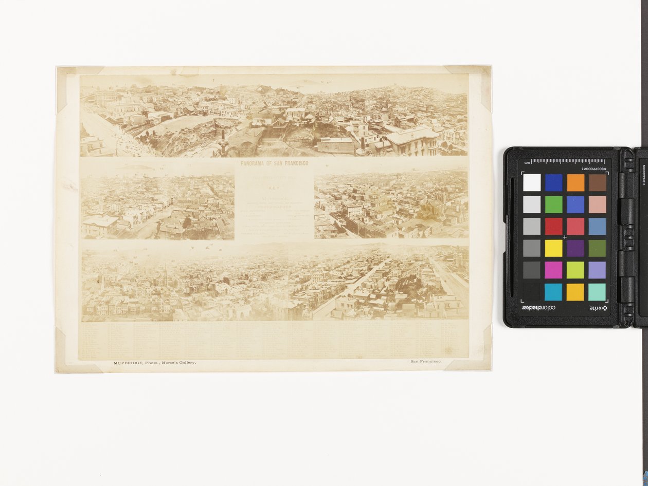 Nyckel till Panorama of San Francisco, från California Street Hill av Eadweard Muybridge