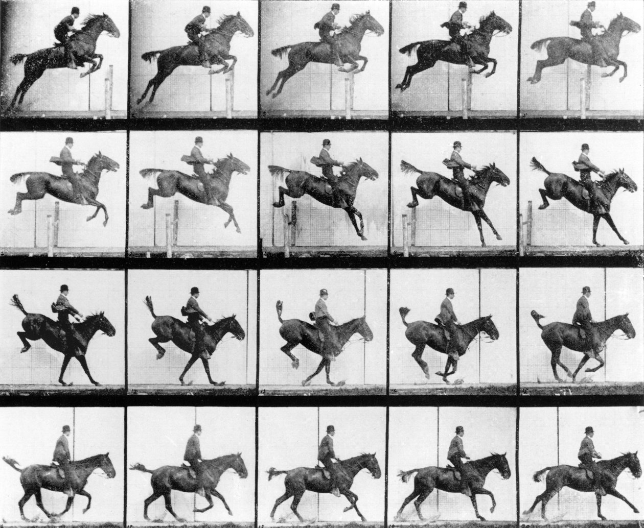 Man and Horse jumping, från 