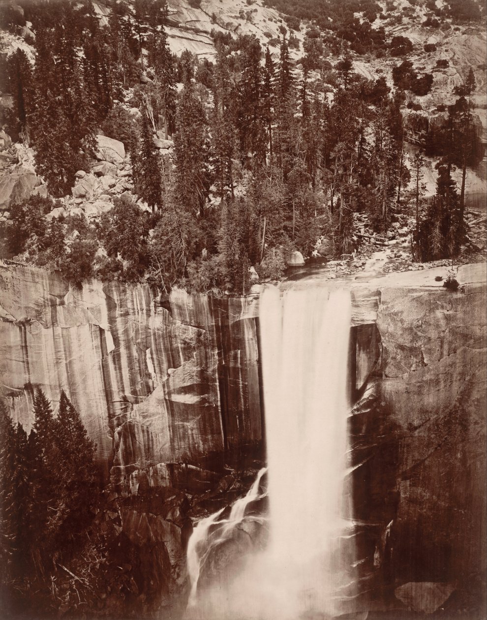 Pi-Wi-Ack (stjärnfall), Vernal Fall, 400 fot, Yosemite-dalen av Eadweard Muybridge