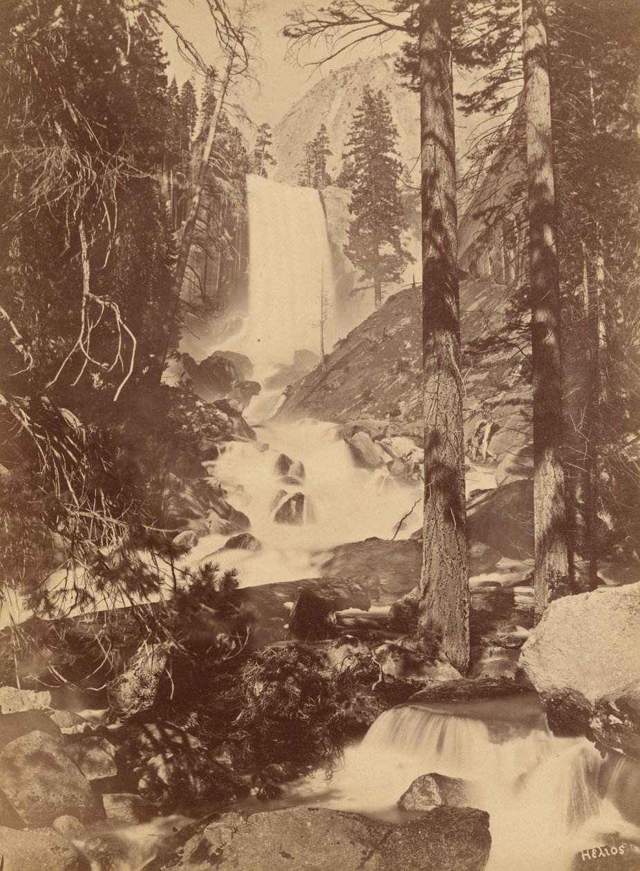 Pi-wy-ack (Diamanternas katarakt), Vernal Falls, Yosemite Valley, Kalifornien,1867 (foto) av Eadweard Muybridge