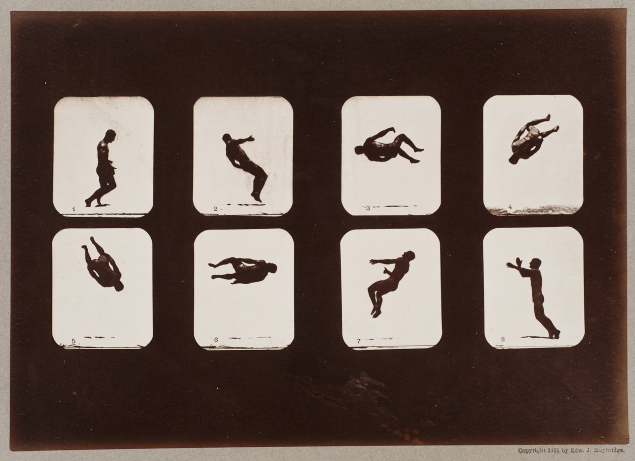 Plåt 106. Atleter, Twist Summersault av Eadweard Muybridge