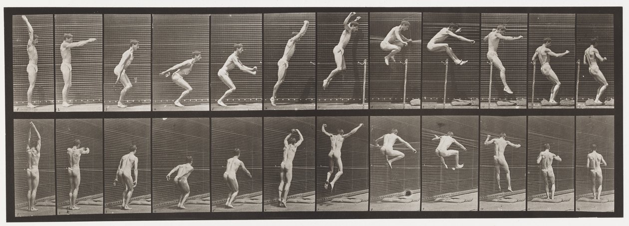 Plåt 161. Hoppning; Stående höjdhopp av Eadweard Muybridge