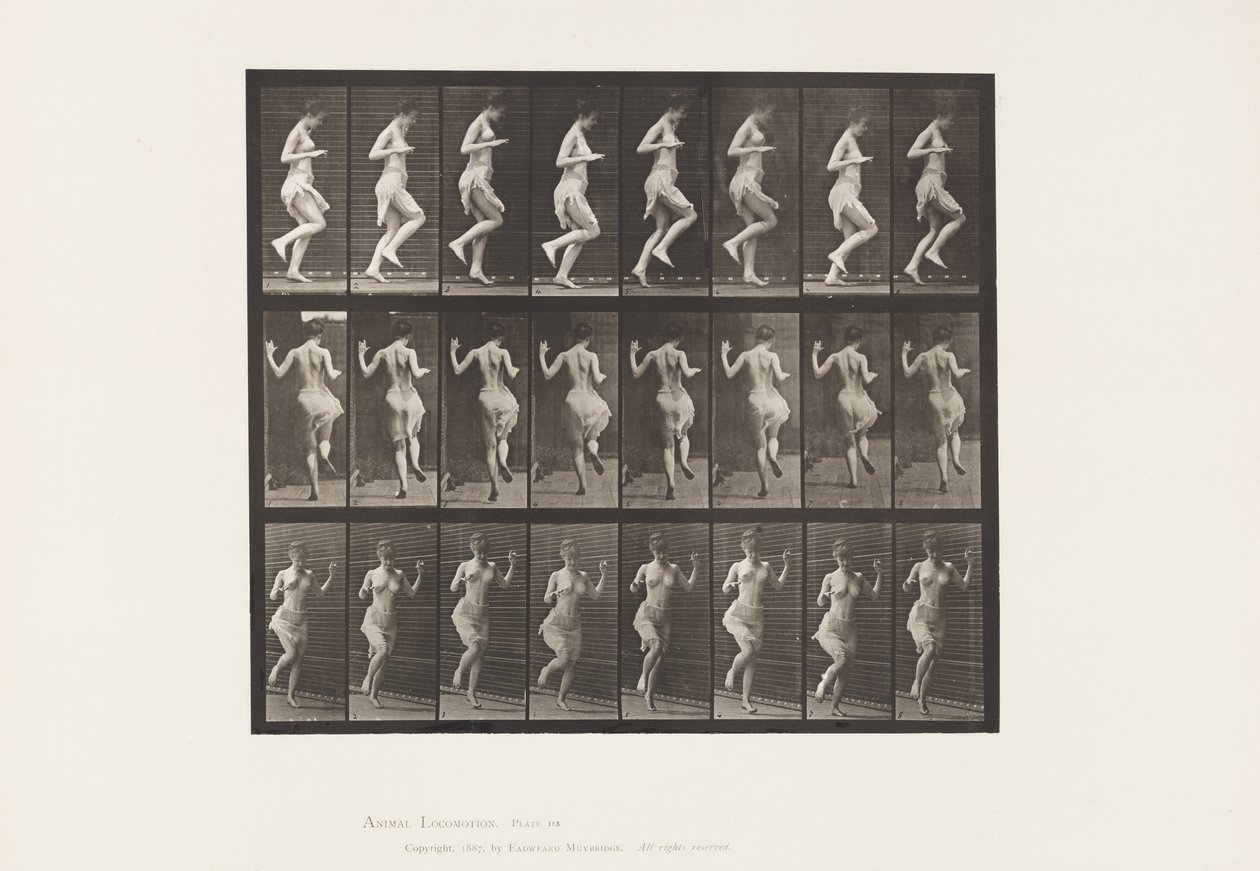 Plåt 185. Hoppa på vänster fot, 1885 av Eadweard Muybridge
