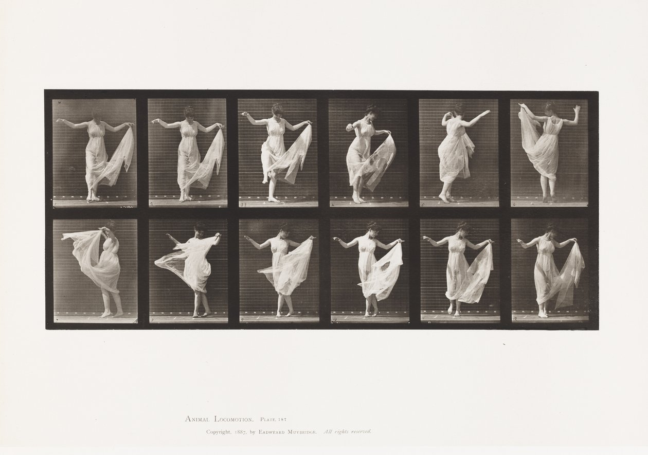 Tallrik 187. Dans av Eadweard Muybridge