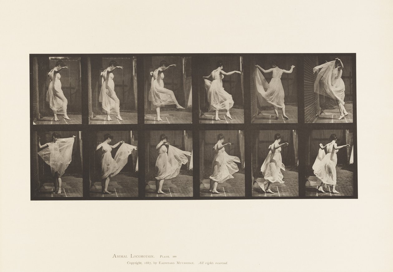 Tallrik 188. Dans (fancy) av Eadweard Muybridge