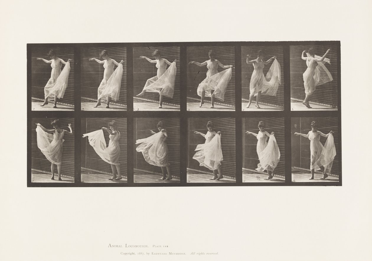 Tallrik 189. Dans (fantastisk) av Eadweard Muybridge
