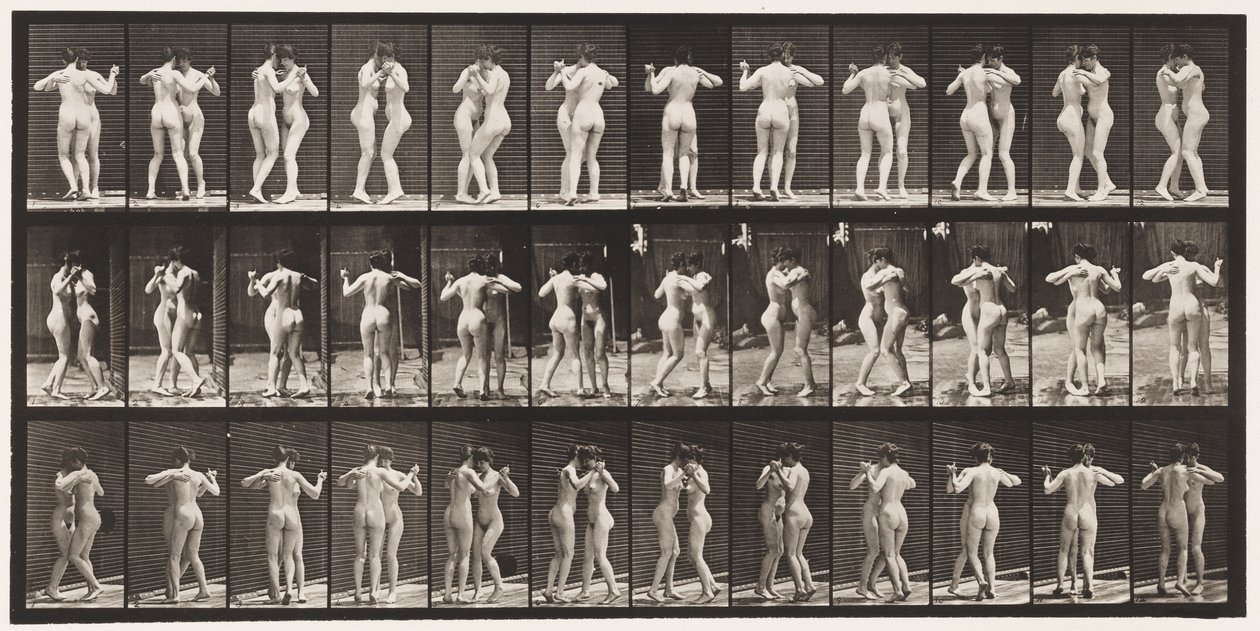 Tallrik 196. Dansvals, två modeller av Eadweard Muybridge