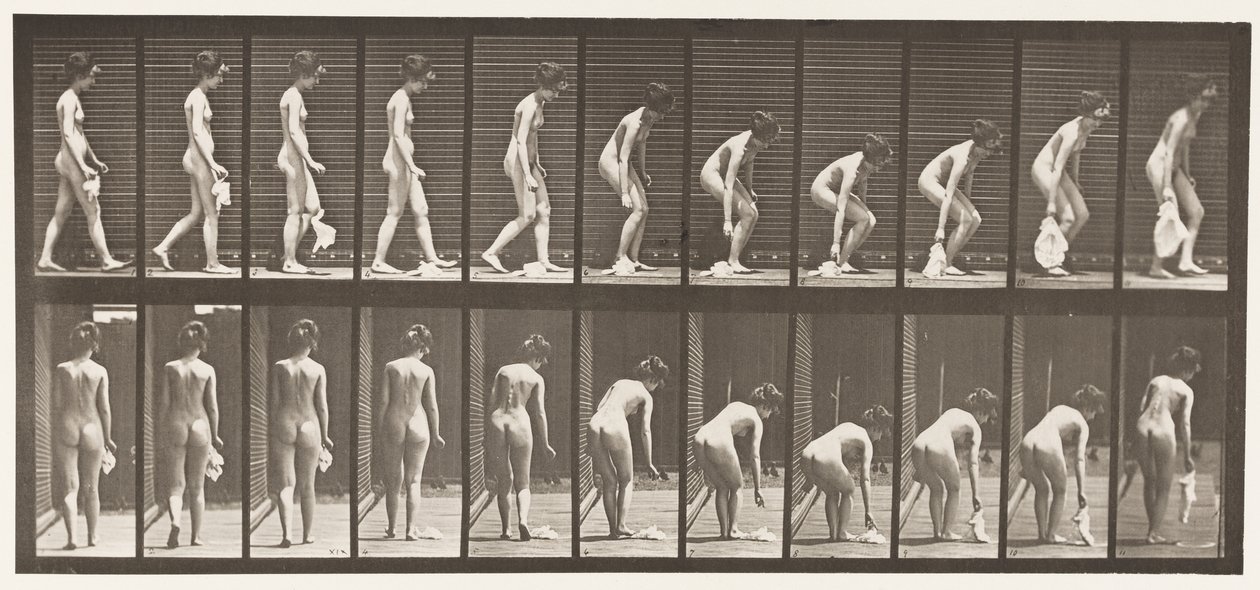 Tallrik 202. Tappa och lyfta en näsduk av Eadweard Muybridge