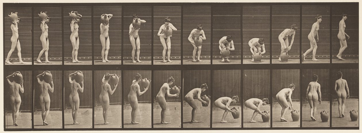 Tallrik 225. Ta bort vattenburken från axeln till marken av Eadweard Muybridge