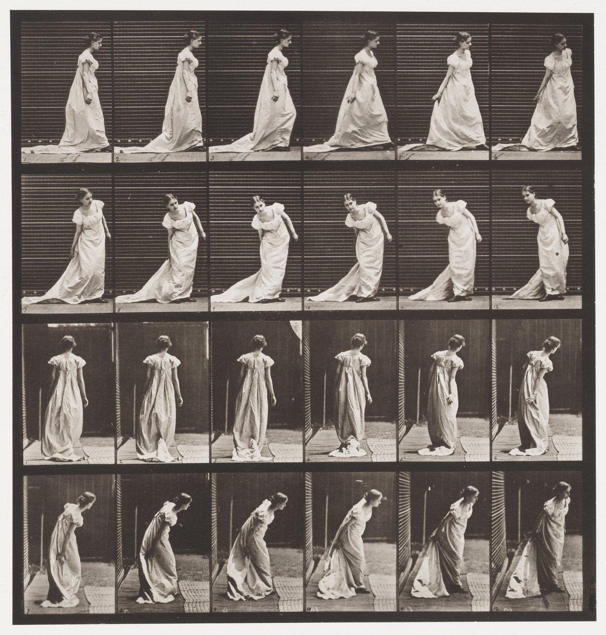 Plåt 231. Böjd för att ordna tåg och vändning av Eadweard Muybridge