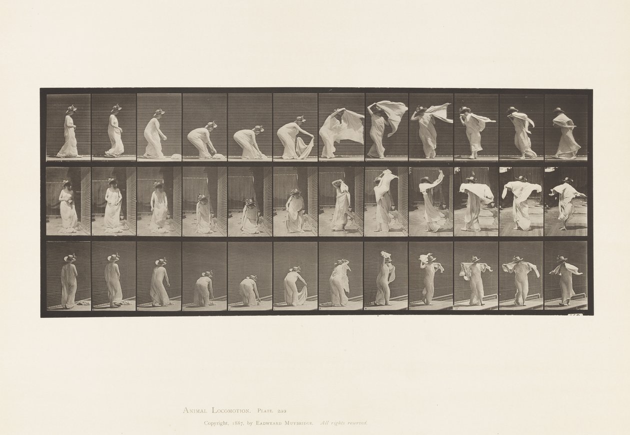 Tallrik 233. Lyftsjal, Lägga runt axlar, vända av Eadweard Muybridge