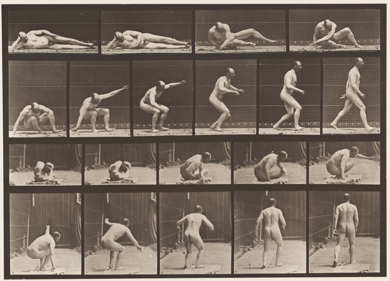 Tallrik 258. Uppstår från marken och går iväg av Eadweard Muybridge