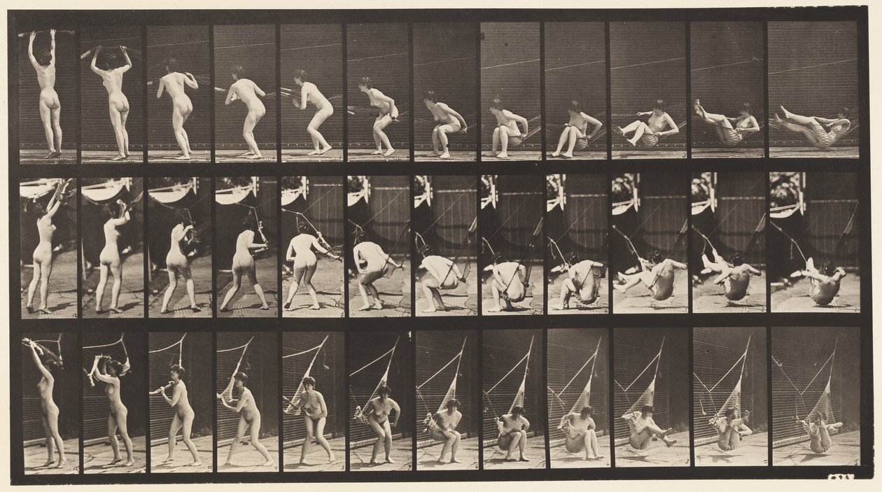 Plåt 262. Att ta sig ur hängmattan av Eadweard Muybridge