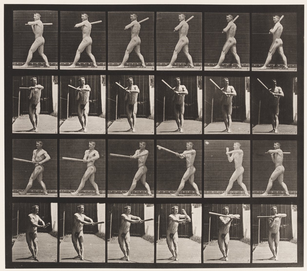 Tallrik 274. Base-ball; Batting av Eadweard Muybridge
