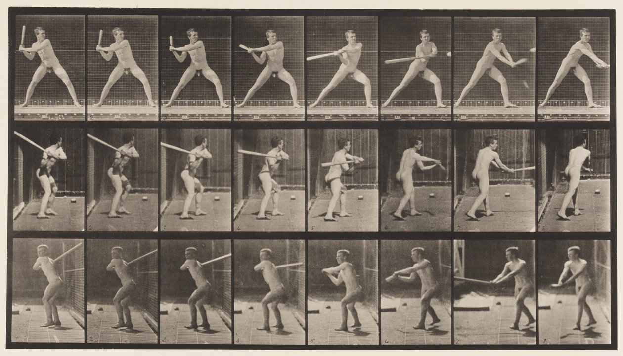 Tallrik 276. Base-ball; Batting av Eadweard Muybridge