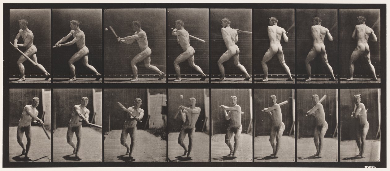 Tallrik 278. Base-ball; Batting av Eadweard Muybridge