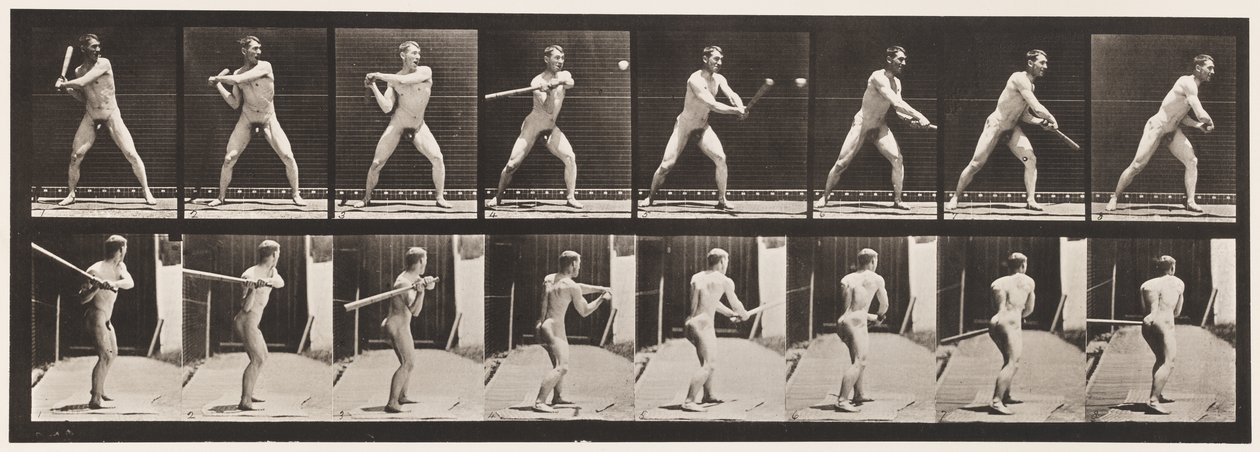 Tallrik 279.Base-ball; Batting, 1885 av Eadweard Muybridge