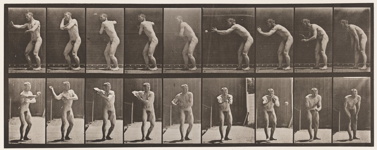 Tallrik 281. Base-ball; Fånga och kasta av Eadweard Muybridge