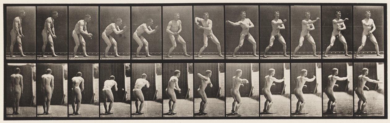 Tallrik 285. Base-ball; Fånga och kasta av Eadweard Muybridge