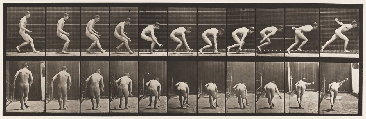 Tallrik 287. Base-ball; Springa och plocka upp boll av Eadweard Muybridge
