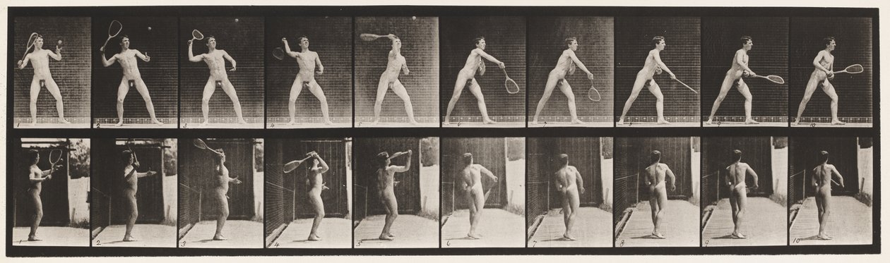 Tallrik 294. Lawn Tennis; Servering av Eadweard Muybridge