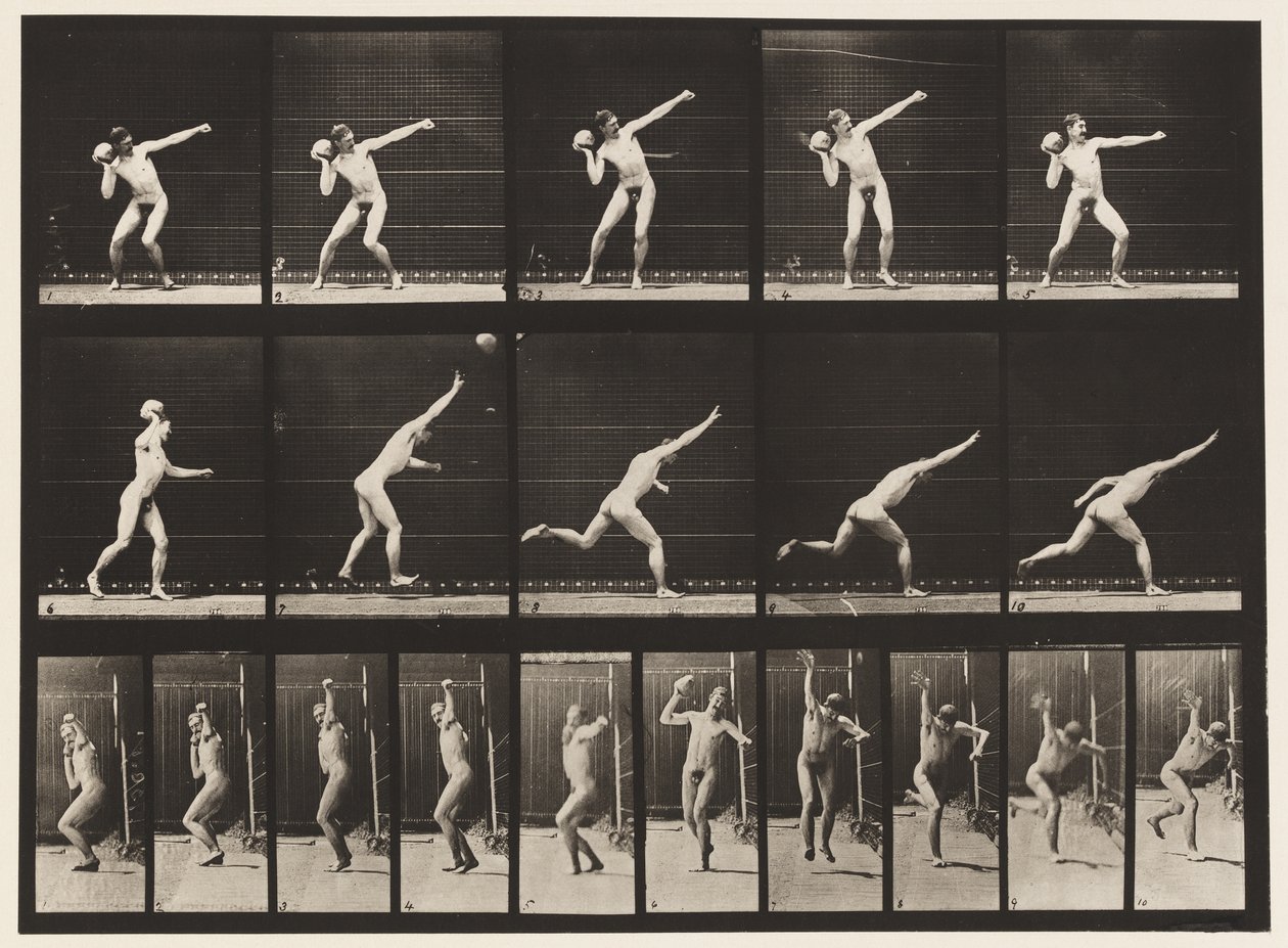 Plåt 314. Hänger en 20-lb sten av Eadweard Muybridge