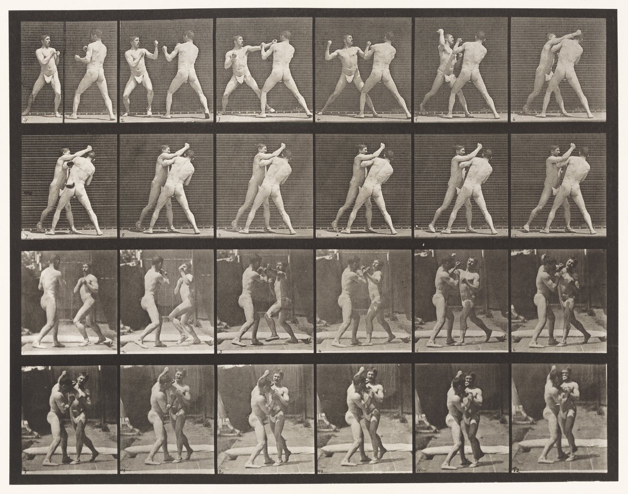 Tallrik 330. Boxning; Cross-Counter (skor) av Eadweard Muybridge