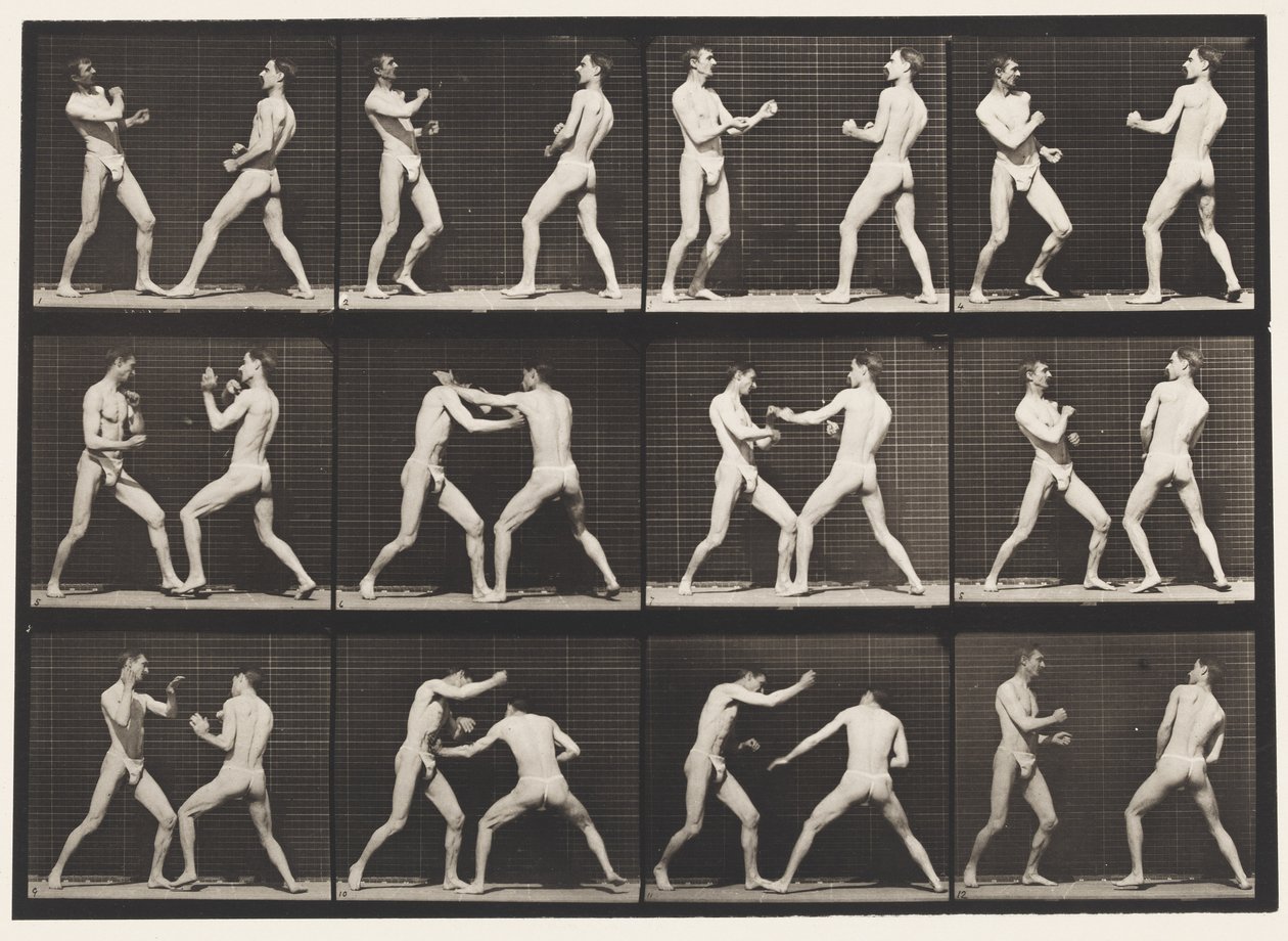Tallrik 338. Boxning; Öppen hand (skor) av Eadweard Muybridge