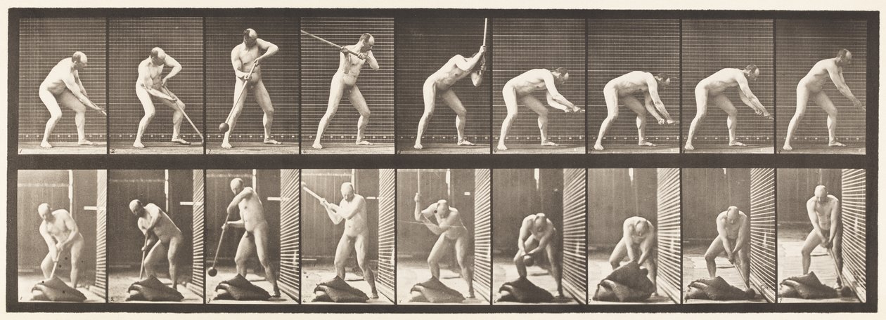 Tallrik 396. Dunkande med en klubba av Eadweard Muybridge