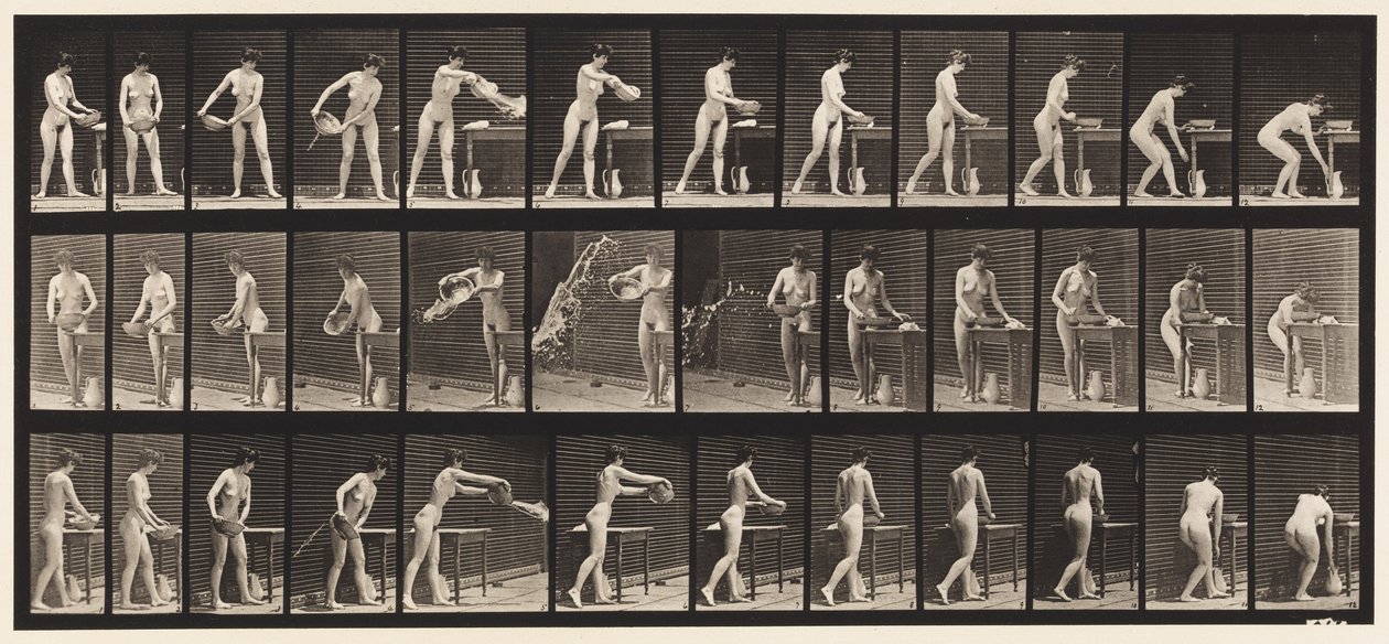 Tallrik 402. Tömning av vatten av Eadweard Muybridge