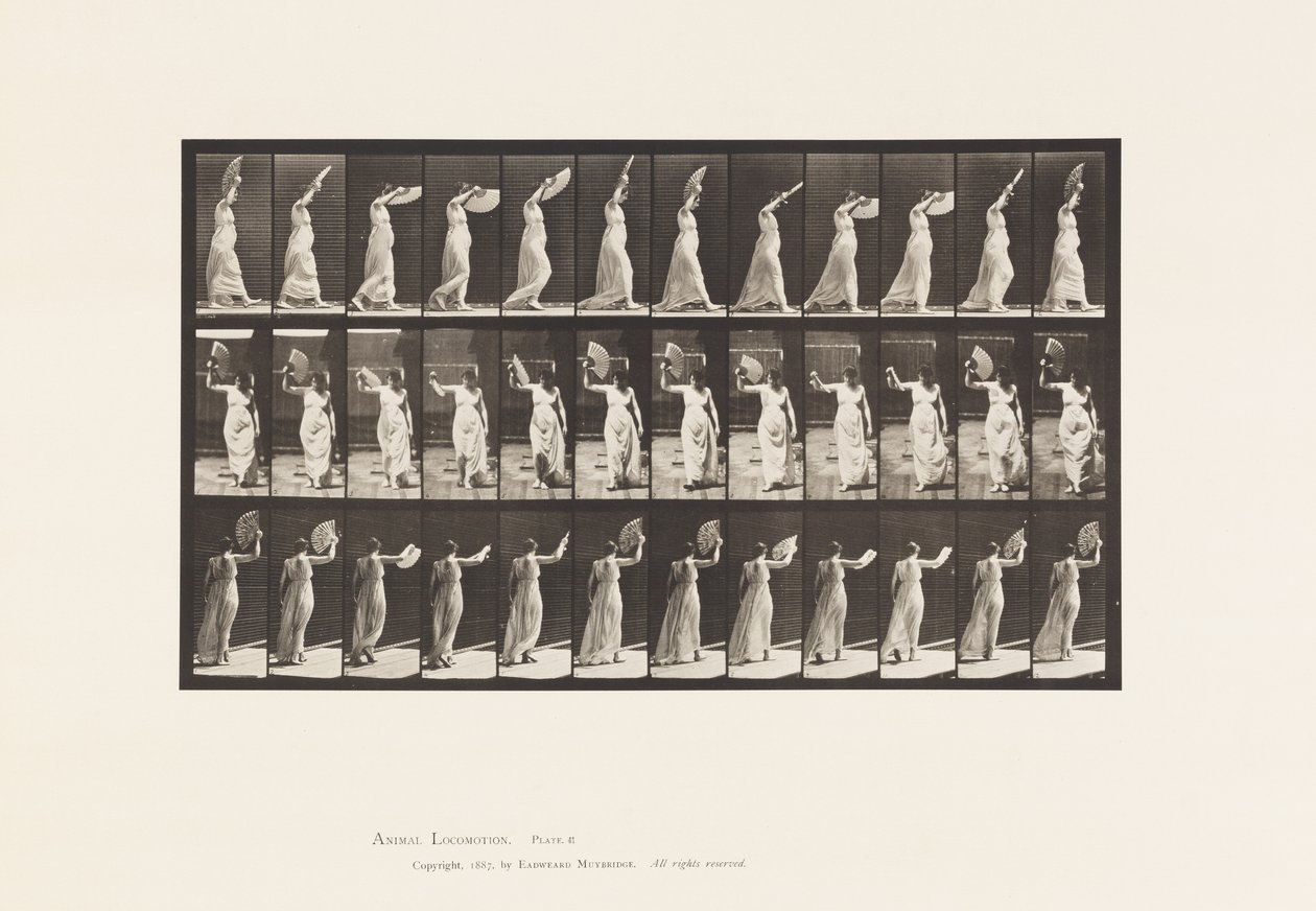 Tavla 41. Gå, flirta en fläkt av Eadweard Muybridge