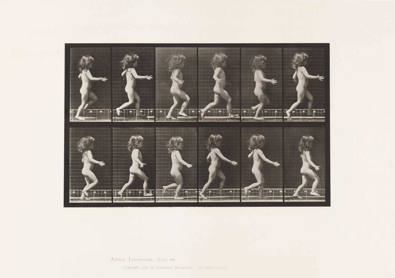Plåt 469. Barn, löpning, 1885 av Eadweard Muybridge