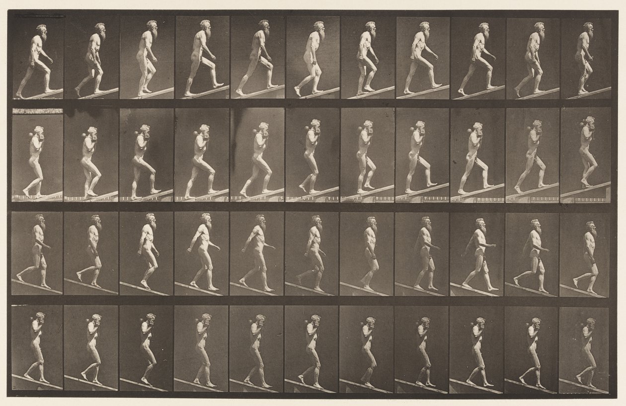 Plåt 489. A, Stigande lutning;, 1872-1885 av Eadweard Muybridge